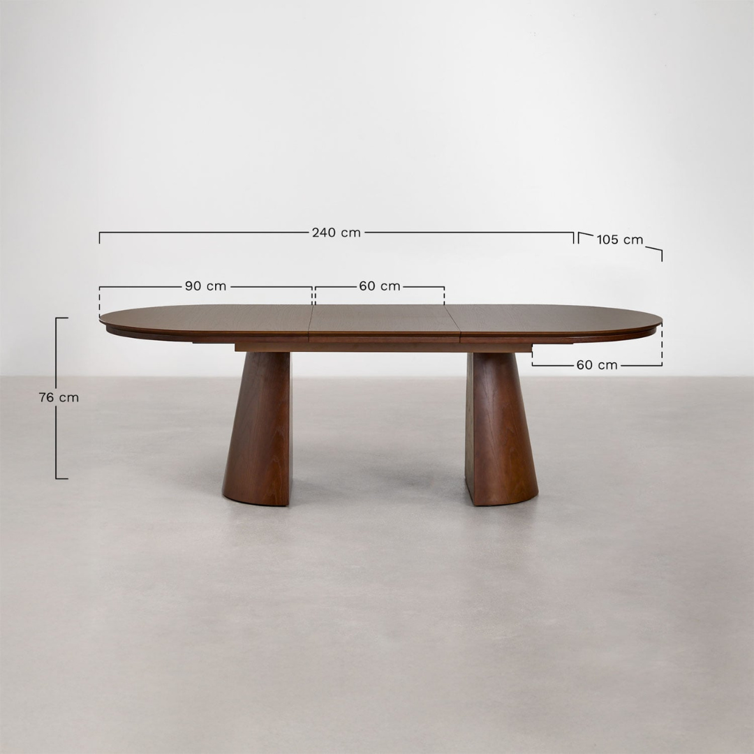 Montana Oval Extendable Dining Table 180-240x105 cm