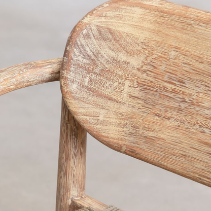 Naele Wooden Dining Chair with Armrests in Eucalyptus Wood