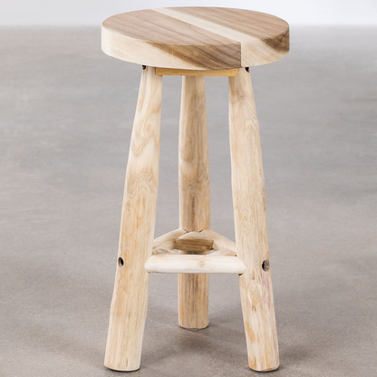 Narel High Wooden Stool (65 cm) – Teak & Suar Wood