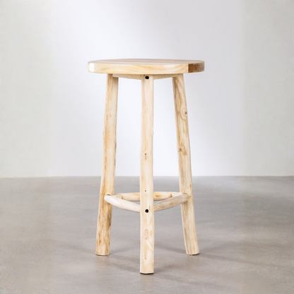 Narel Round High Table Ø60 cm in Suar & Teak Wood
