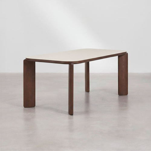 Nilea Rectangular Dining Table 200x100 cm - Glass & MDF