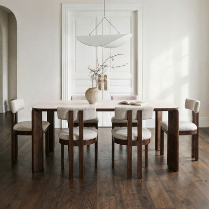 Nilea Rectangular Dining Table 200x100 cm - Glass & MDF