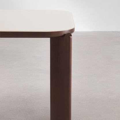 Nilea Rectangular Dining Table 200x100 cm - Glass & MDF