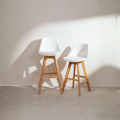 Nordic Edition High Stool with Beech Wood Legs