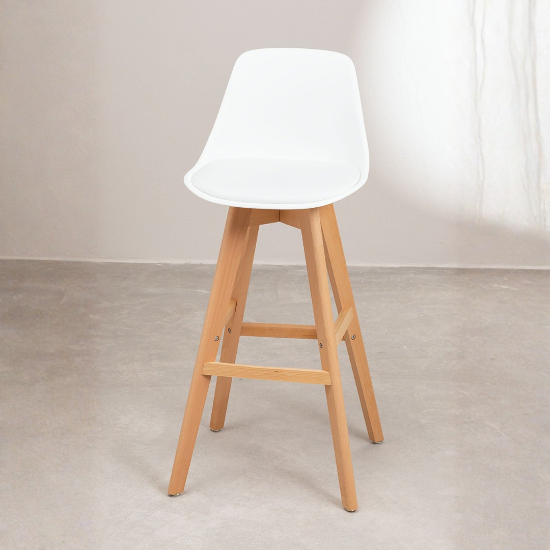 Nordic Edition High Stool with Beech Wood Legs