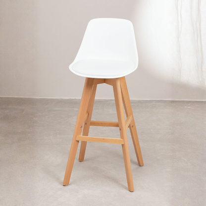 Nordic Edition High Stool with Beech Wood Legs