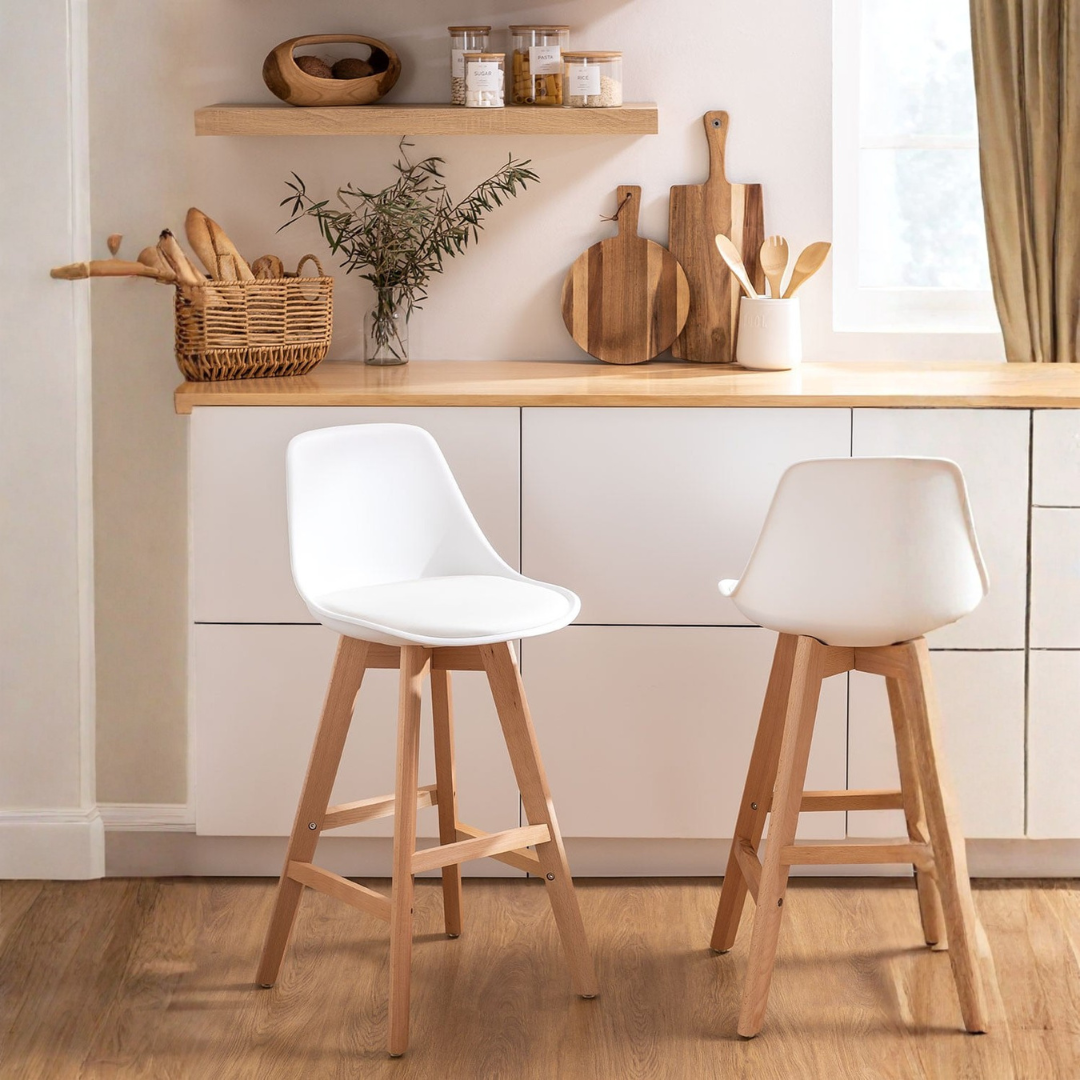 Nordic Edition High Stool with Beech Wood Legs