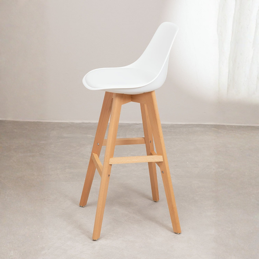Nordic Edition High Stool with Beech Wood Legs