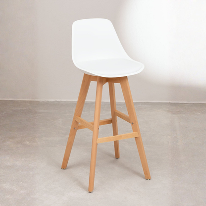 Nordic Edition High Stool with Beech Wood Legs