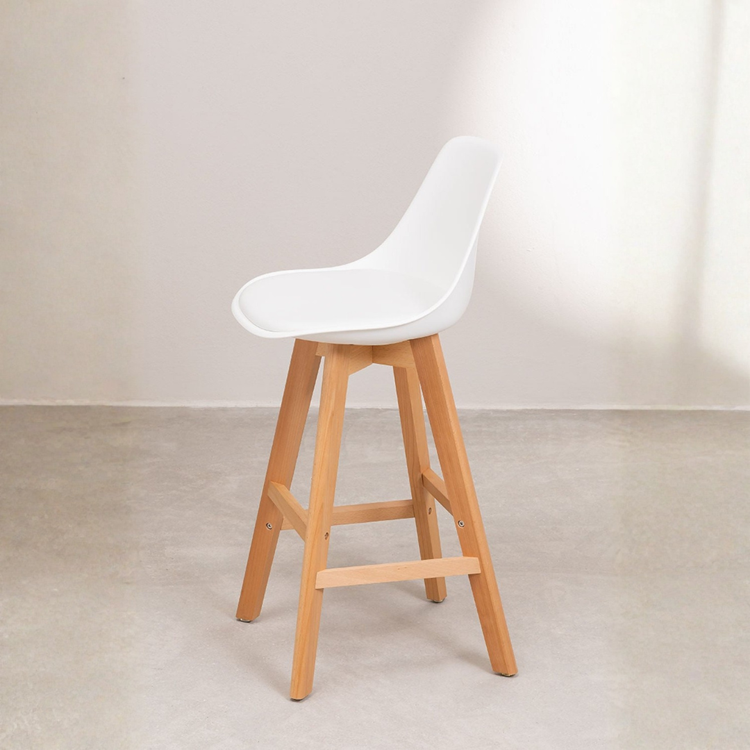 Nordic Edition High Stool with Beech Wood Legs