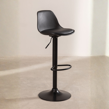 Nordic Adjustable High Stool - Faux Leather & Iron Frame