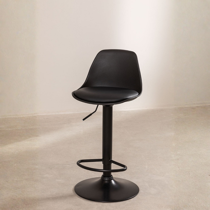 Nordic Adjustable High Stool - Faux Leather & Iron Frame