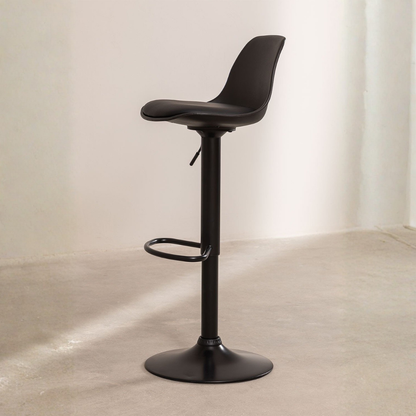 Nordic Adjustable High Stool - Faux Leather & Iron Frame