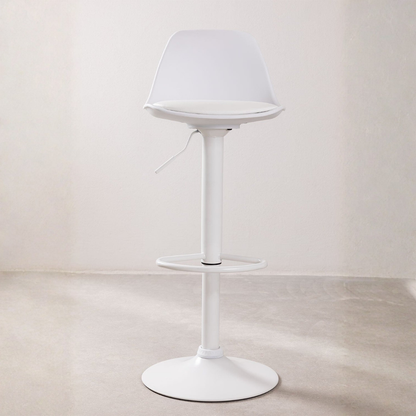 Nordic Adjustable High Stool - Faux Leather & Iron Frame