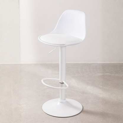 Nordic Adjustable High Stool - Faux Leather & Iron Frame