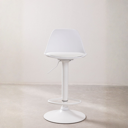 Nordic Adjustable High Stool - Faux Leather & Iron Frame