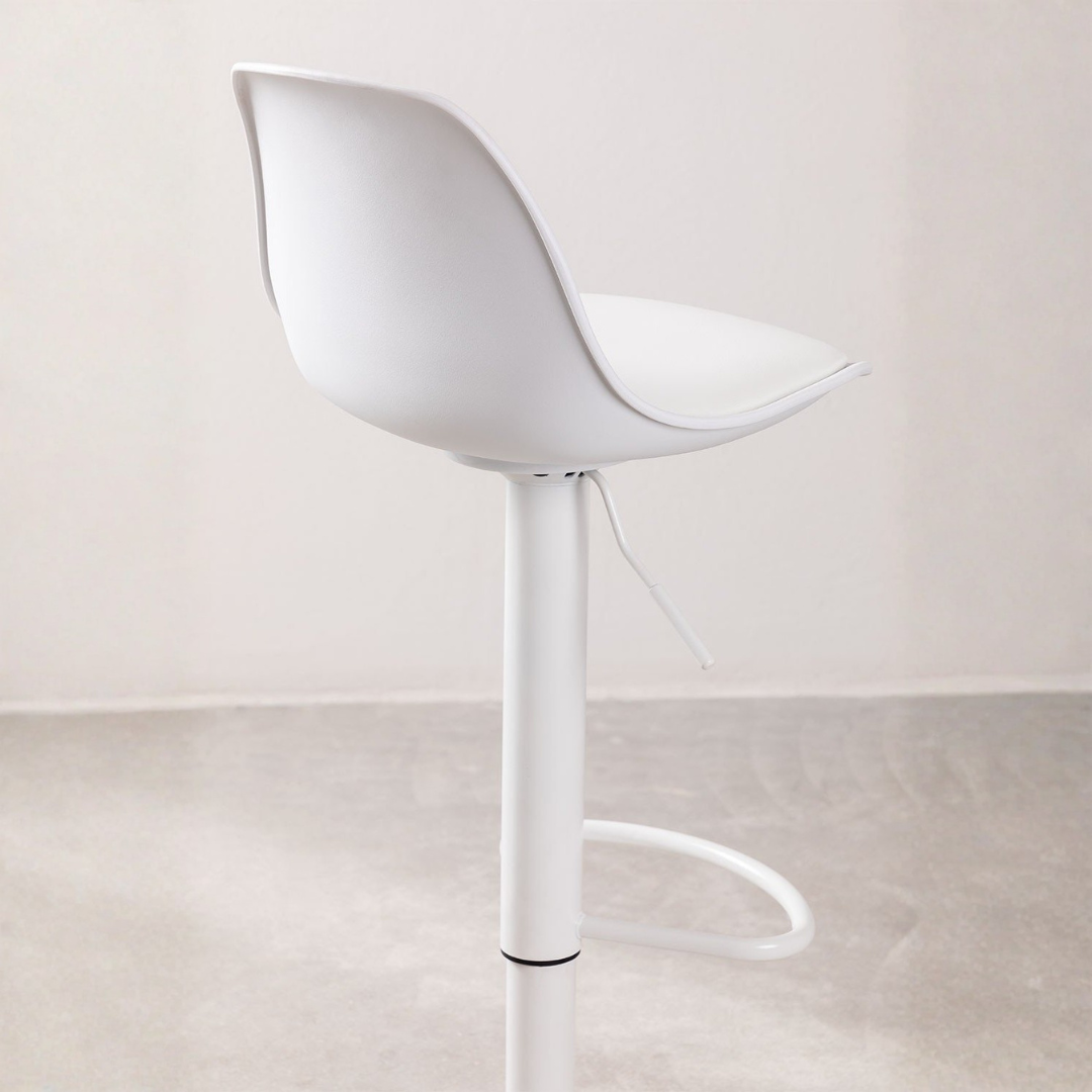 Nordic Adjustable High Stool - Faux Leather & Iron Frame