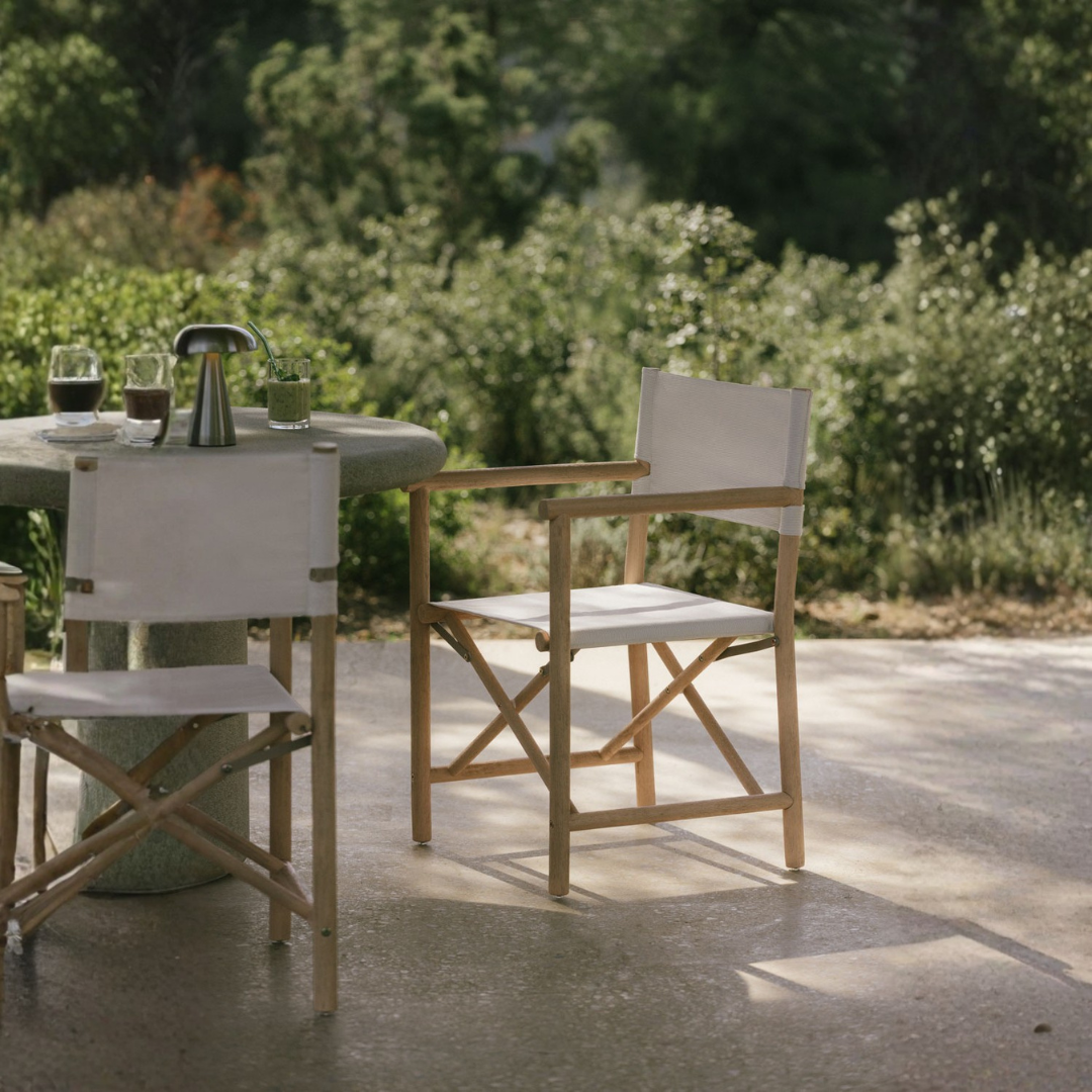 Olivia Folding Garden Director's Chair in Acacia Wood