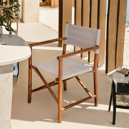 Olivia Folding Garden Director's Chair in Acacia Wood