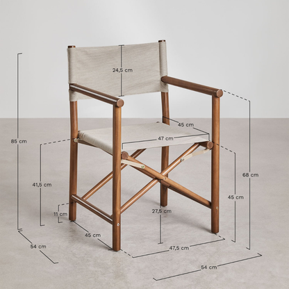 Olivia Folding Garden Director's Chair in Acacia Wood