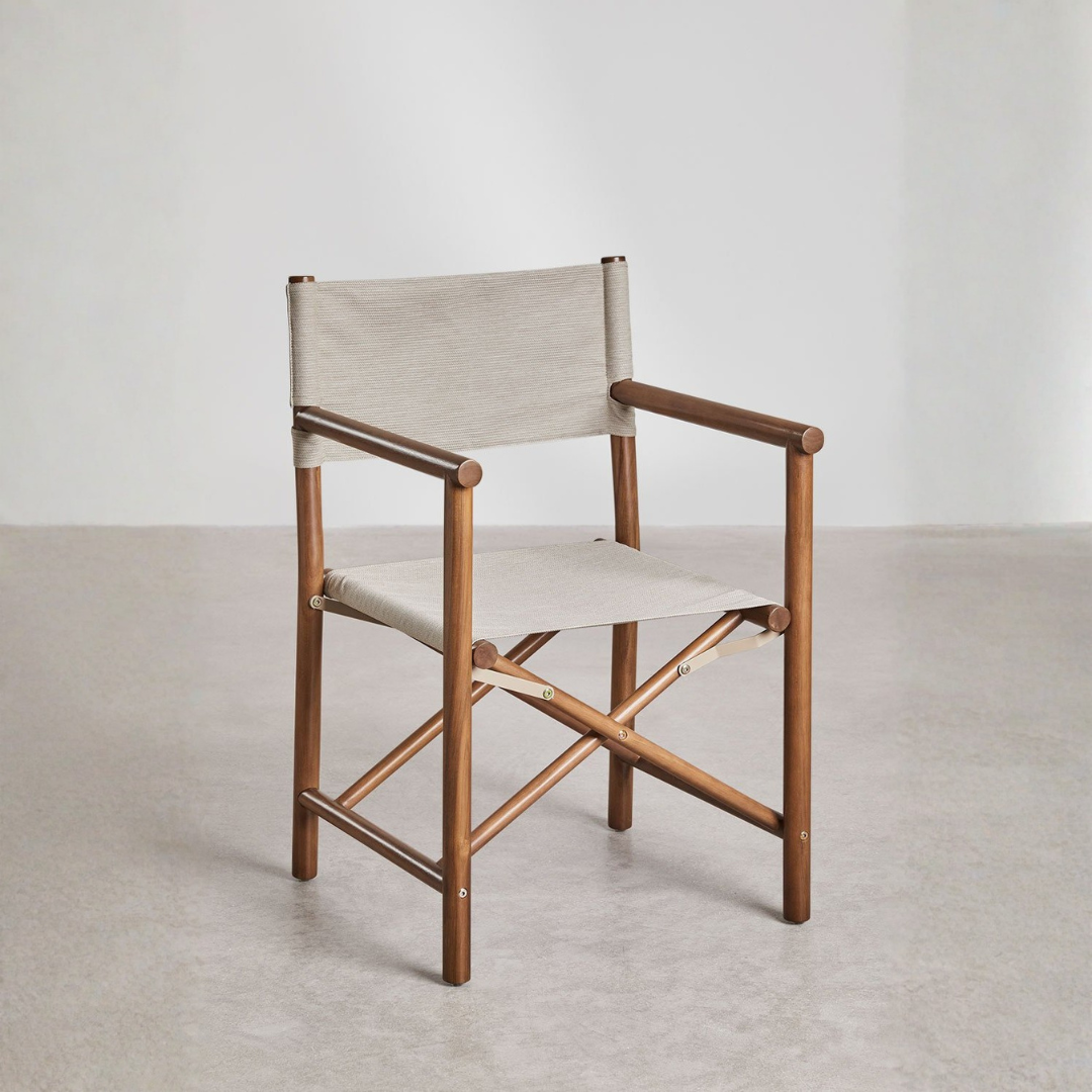 Olivia Folding Garden Director's Chair in Acacia Wood