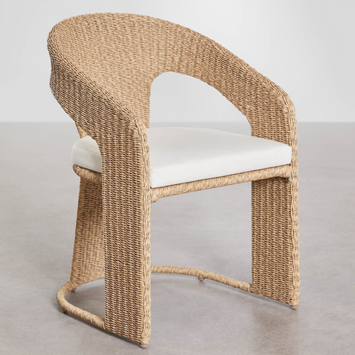 Omarel Synthetic Rattan Garden Chair with Armrests
