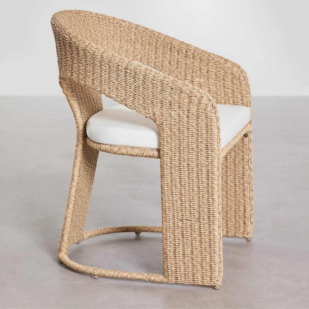 Omarel Synthetic Rattan Garden Chair with Armrests