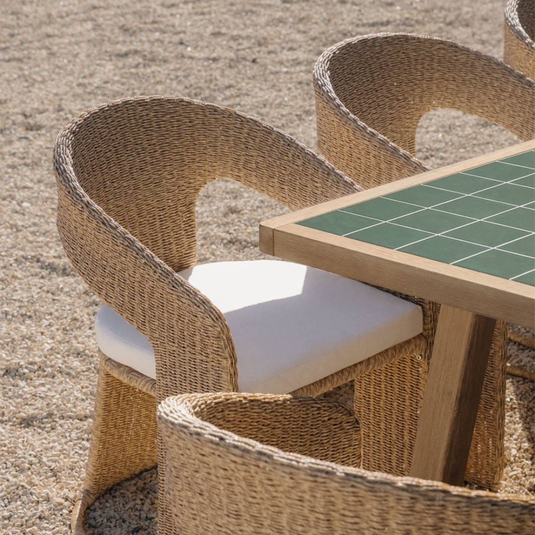 Omarel Synthetic Rattan Garden Chair with Armrests