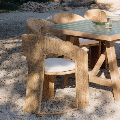 Omarel Synthetic Rattan Garden Chair with Armrests