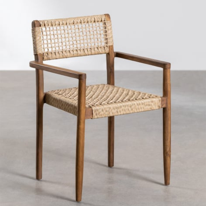 Orebro Teak Wood High Stool 65 cm with Armrests & Backrest