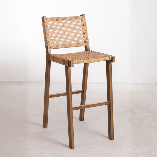 Ori 75cm High Synthetic Wicker Stool with Aluminum Frame
