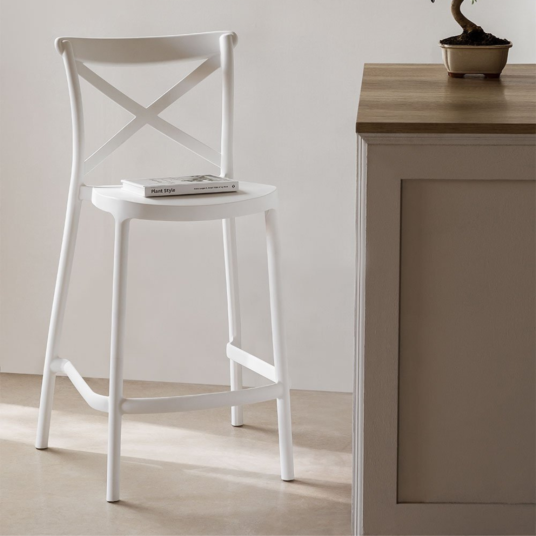 Otax 65cm Stackable High Stool in Black Polypropylene
