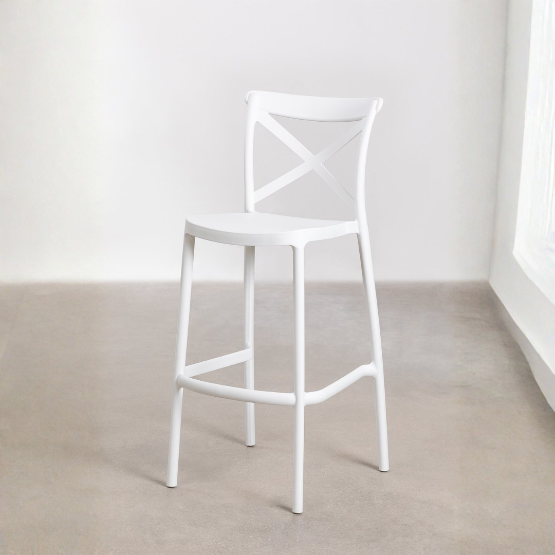 Otax 65cm Stackable High Stool in Black Polypropylene