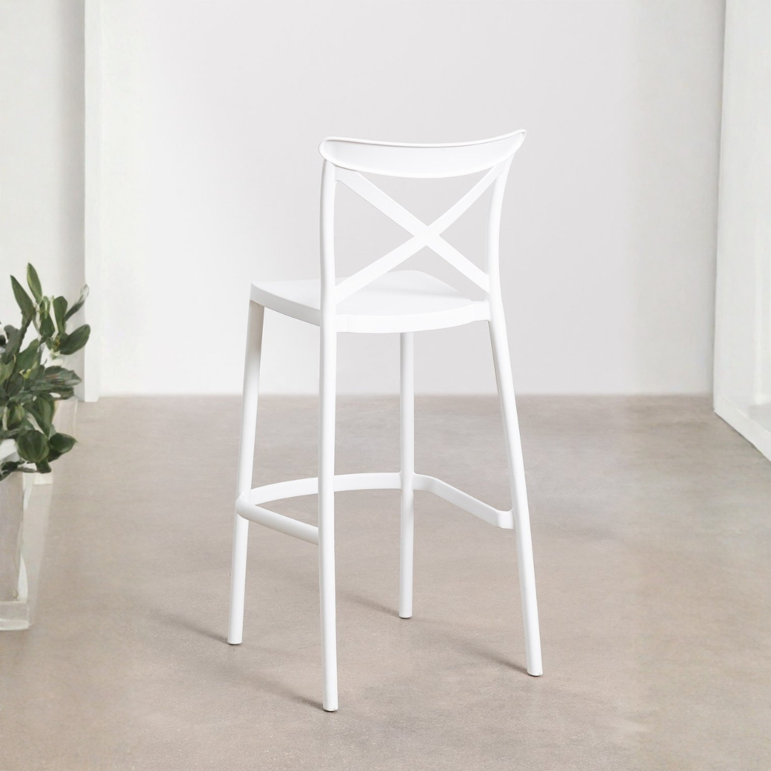 Otax 65cm Stackable High Stool in Black Polypropylene