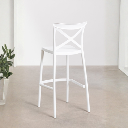 Otax 65cm Stackable High Stool in Black Polypropylene