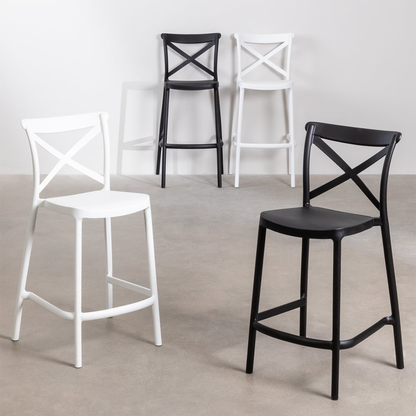 Otax 65cm Stackable High Stool in Black Polypropylene