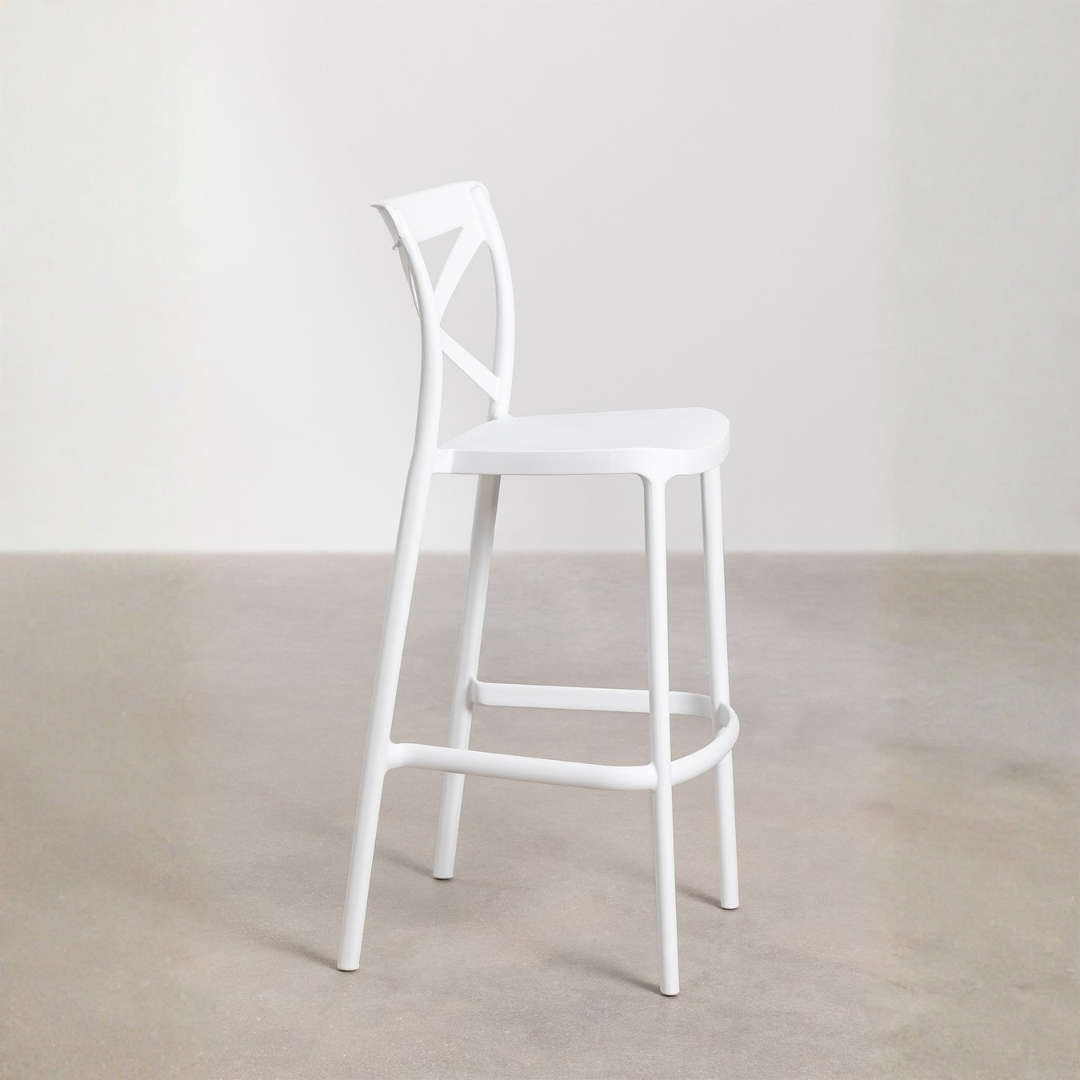 Otax 75cm Stackable High Garden Stool - White Polypropylene