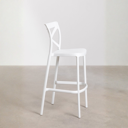 Otax 75cm Stackable High Garden Stool - White Polypropylene