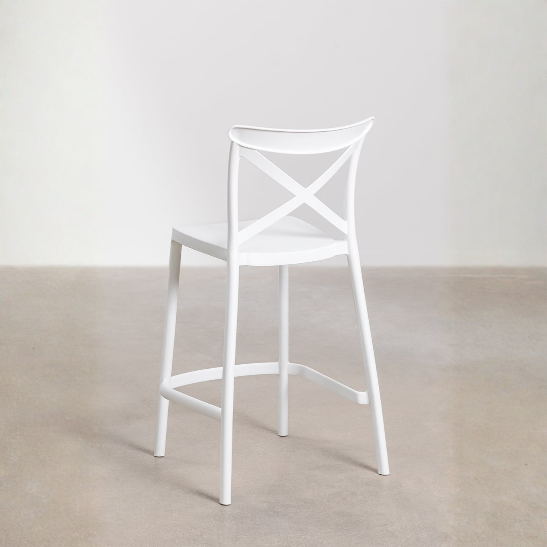 Otax 75cm Stackable High Garden Stool - White Polypropylene