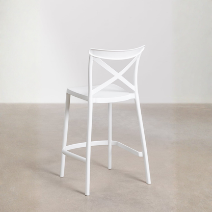 Otax 75cm Stackable High Garden Stool - White Polypropylene