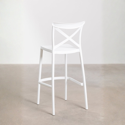 Otax 75cm Stackable High Garden Stool - White Polypropylene