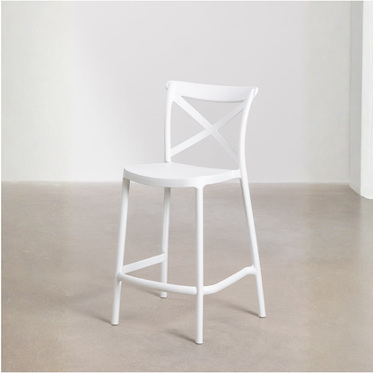Otax 75cm Stackable High Garden Stool - White Polypropylene