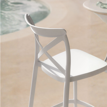 Otax 75cm Stackable High Garden Stool - White Polypropylene