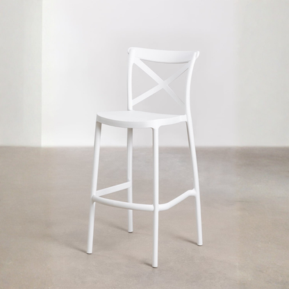 Otax 75cm Stackable High Garden Stool - White Polypropylene