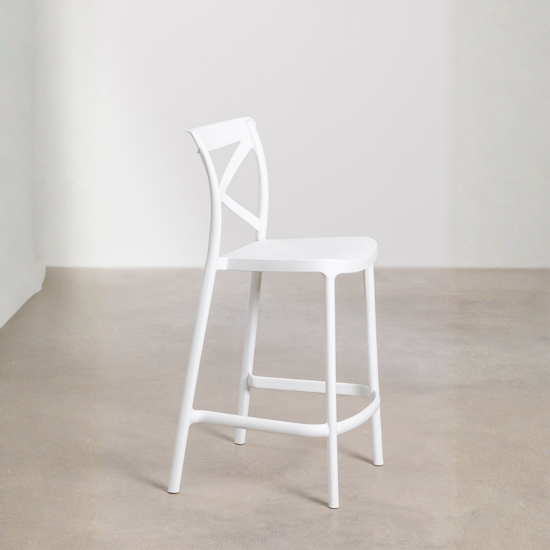 Otax 75cm Stackable High Garden Stool - White Polypropylene