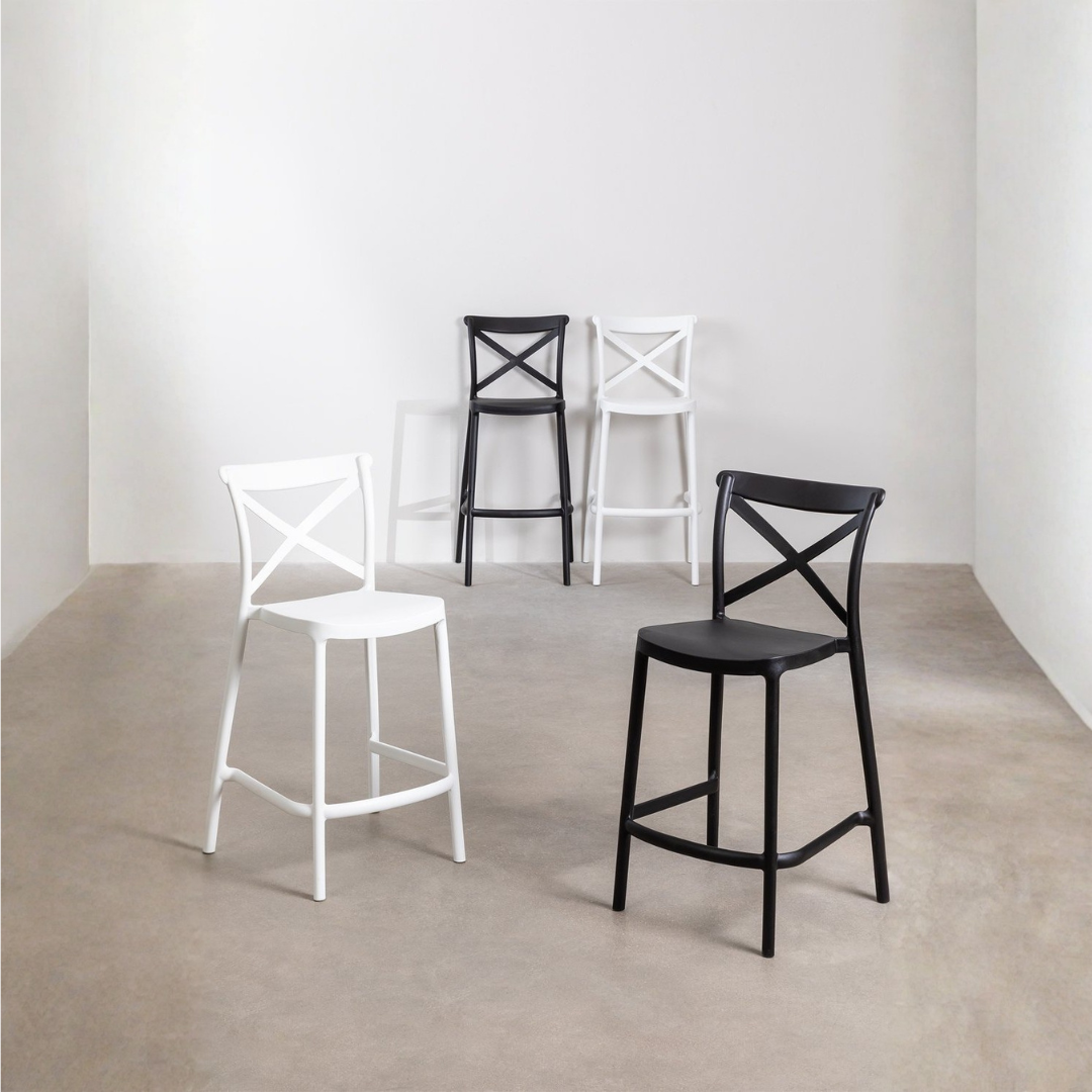 Otax 75cm Stackable High Garden Stool - White Polypropylene