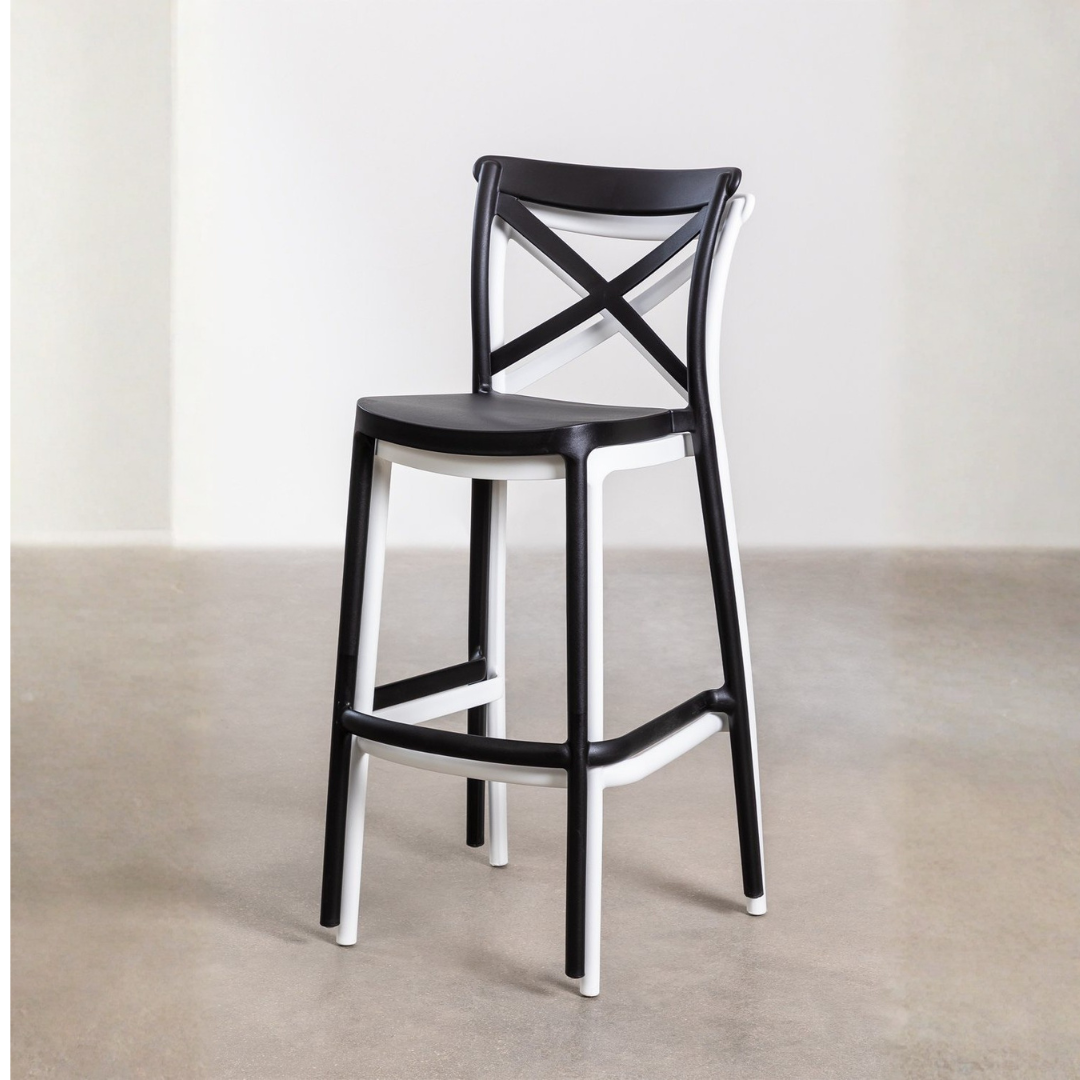 Otax 75cm Stackable High Garden Stool - White Polypropylene