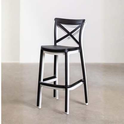 Otax 75cm Stackable High Garden Stool - White Polypropylene