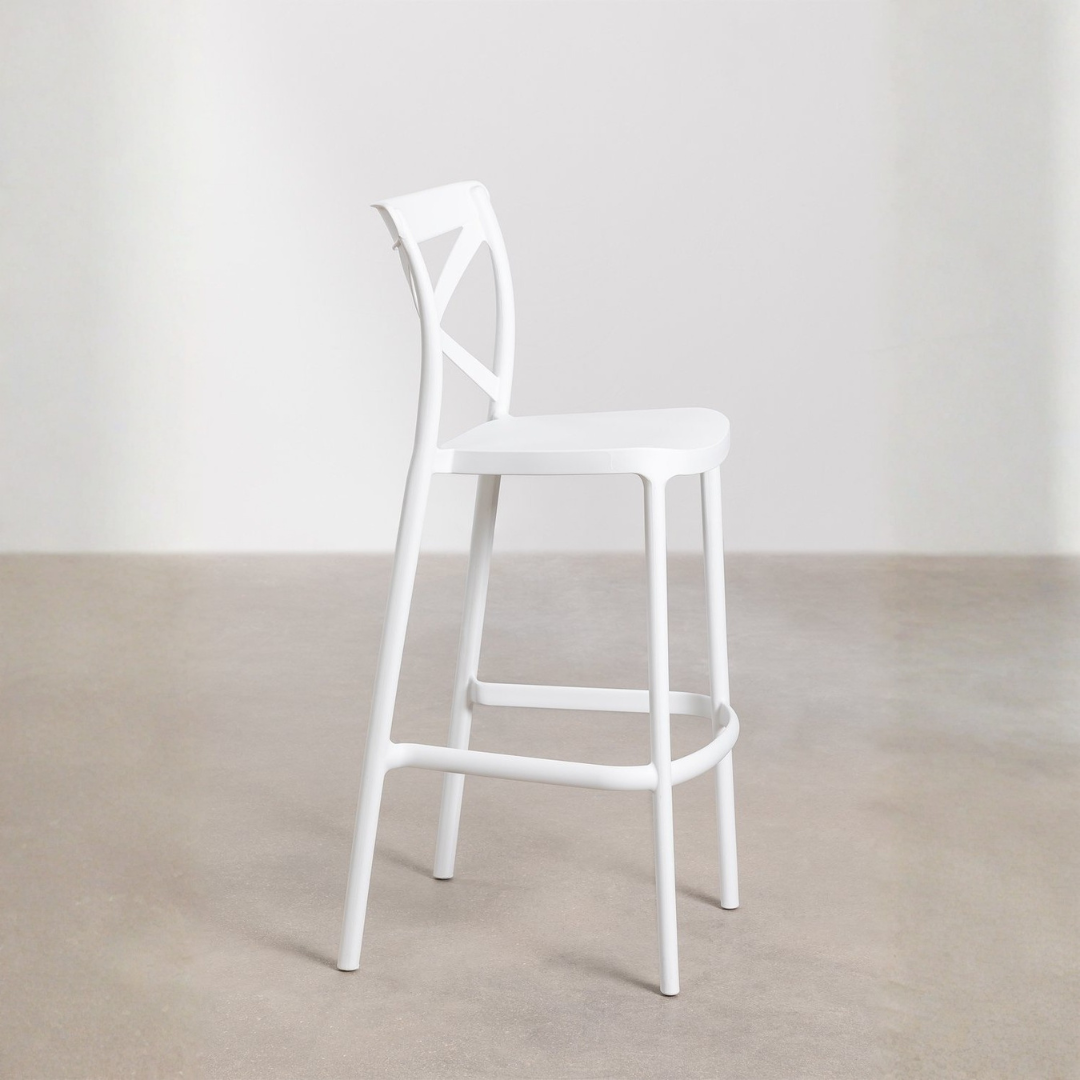 Otax 75cm Stackable High Garden Stool - White Polypropylene