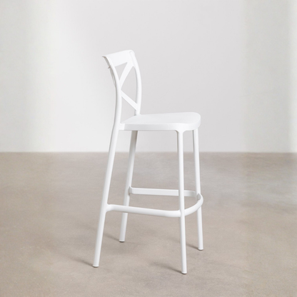 Otax 75cm Stackable High Garden Stool - White Polypropylene